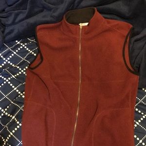 Maroon fleece vest